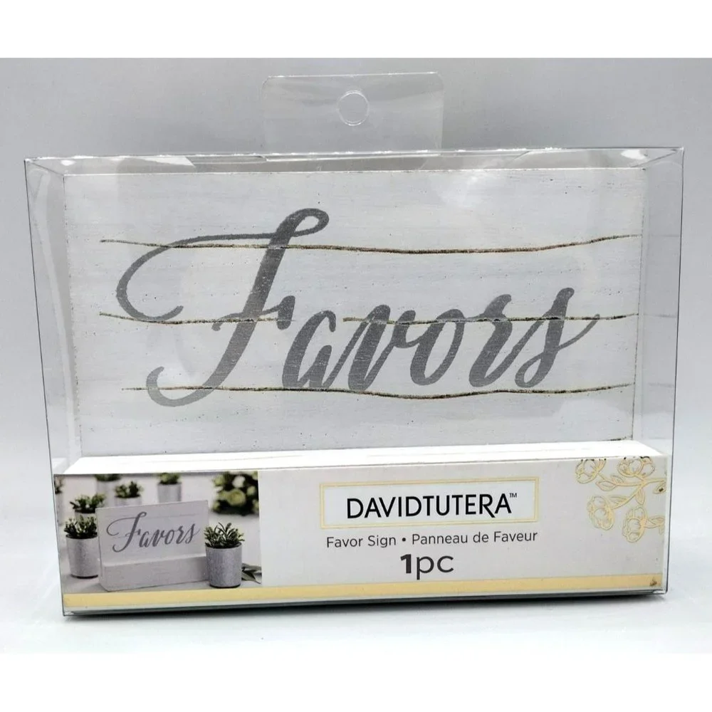 Wedding Reception Favor Sign Wooden & Silver Table Decoration David Tutera